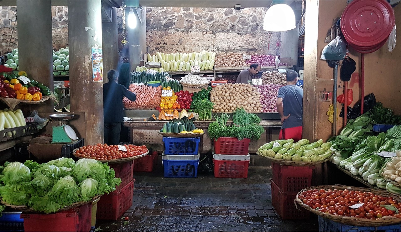 Vegetable stall in Port Louis Central Market